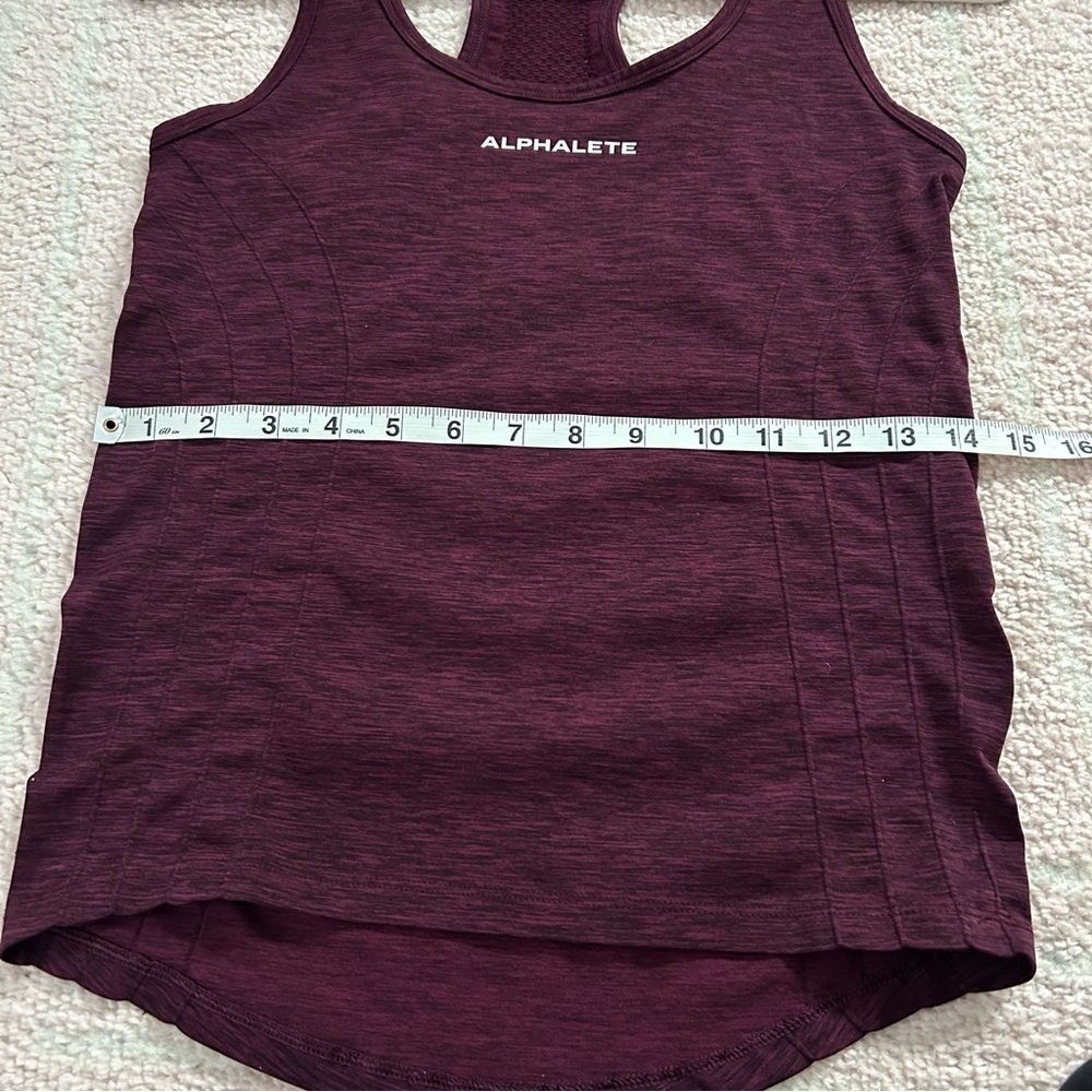 Alphalete Racerback Athletic Tank Top Fitted Marled Burgundy Size‎ Small - Picture 7 of 9